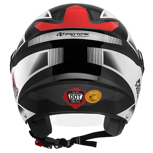 Pro Tork Capacete Aberto New Liberty Three Pro, Preto/Vermelho, Tam. 60