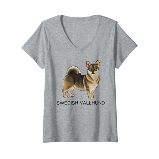 Womens Swedish Vallhund Crazy Dog Lover V-Neck T-Shirt