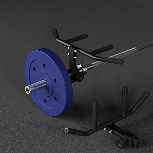 T Bar Row Multi-Grip Handle Bar Attachment With Rubber Grip For Landmines And 1 2 Inch Olympic Barbell Weight Bar Home Gym Equipment Lateral Exercise Triceps Lats To Build Back Arm Shoulder Muscles #TOP6