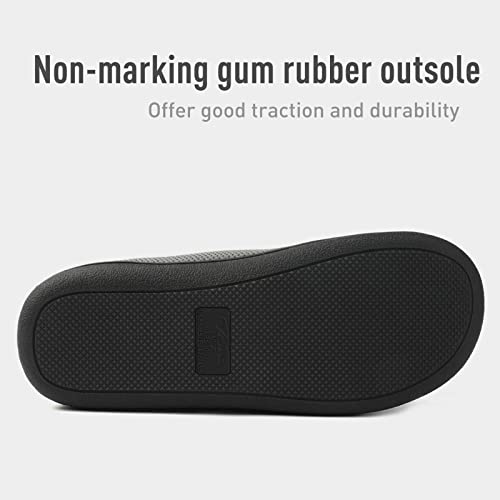 Wishcotton Men's Simcomfy Casual Slip On Slippers With Cozy Memory Foam, Summer Breathable Closed Toe Man House Shoes, Lightweight Non-Slip Indoor/Outdoor Sole, Dark Grey, Us 11-12 #TOP4