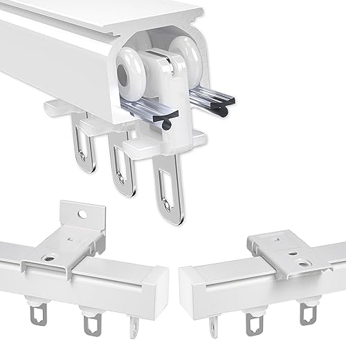 V3VOGUE Rieles De Cortina De Techo 50 150 250 300 400 500 600CM Riel De Cortina Pesado, Barras De Cortina Ligeras Y Durables, Pista De Cortina, Guías Grandes para Colgar Cortinas Pesadas