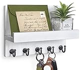 HONJIN Key Holder for Wall: Easy Installation Mail Organizer Wall Mount Hanging Key Rack for Kitchen