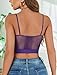 Avidlove Women's Fishnet Top Sexy Tops High Neck Cami Top Mesh Trendy Slutty Cropped Tops (Bright Purple, L)