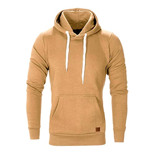 Sweat à capuche homme décontracté pour les balades d'automne couleur kaki