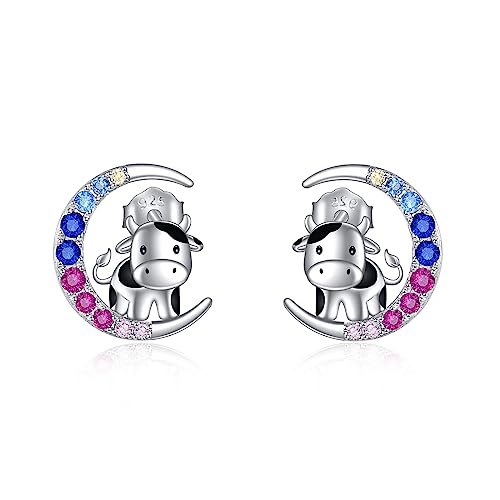 Pendientes animal plata ley YFN joyas luna uso diario mujer