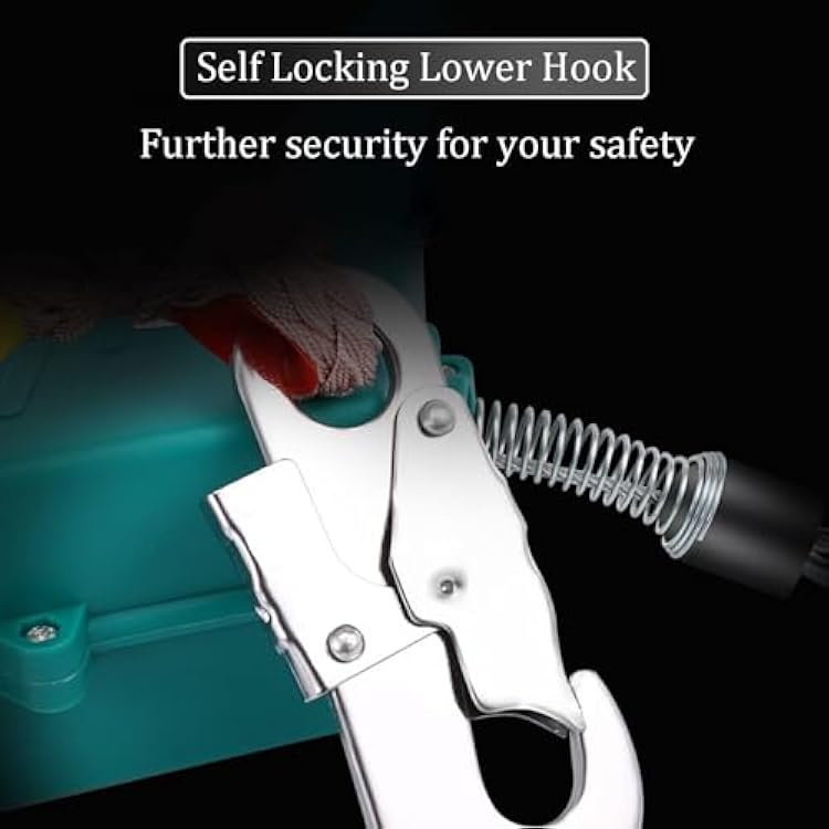 Retractable Personal Protective Equipment Fall Protection, self-retracting Lifeline high-Altitude Safety Device, Fall Arrest Device(3m)