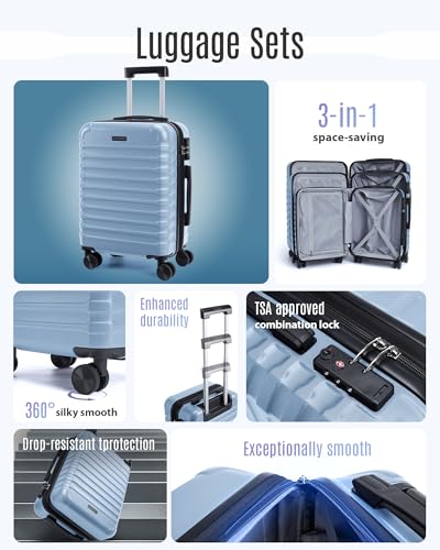 LIGHT FLIGHT 3 Piece Suitcase Set