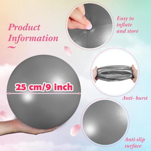 Image of 4 Pcs Small Exercise Pilates Ball Bulk 9 Inch Mini Yoga Balls Anti Burst and Slip for Stability, Fitness, Physical Therapy, Stretching & Core Workout at Home Gym Office Class