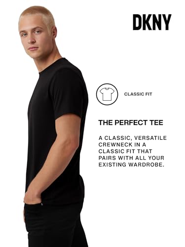 DKNY Soft Cotton T-Shirt for Men - Plain Casual & Dress Crew Neck Tee, Comfortable Premium Classic Fit Mens Tshirt4