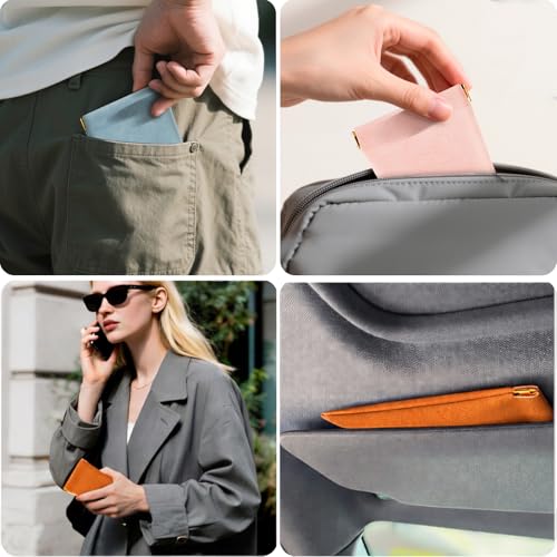 Image of 3 pack leather eyewear case PU soft sunglasses bag squeeze top portable lightweight eyewear case for men and women