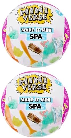 MGA's Miniverse Make It Mini Spa (2 Pack), Mini Collectibles, Blind Packs, DIY, Really Works, Real Spa Products, NOT Edible, Collectors, 8+, NO DUPLICATES