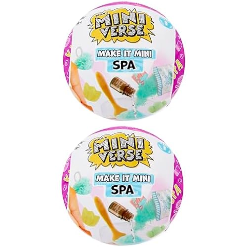 MGA's Miniverse Make It Mini Spa (2 Pack), Mini Collectibles, Mystery Blind Packaging, DIY, Really Works, Real Spa Products, Collectors, 8+