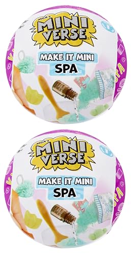 MGAs Miniverse Make It Mini Spa (2 Pack) Mini Collectibles Mystery Blind Packaging DIY Really Works Real Spa Products Collectors 8+
