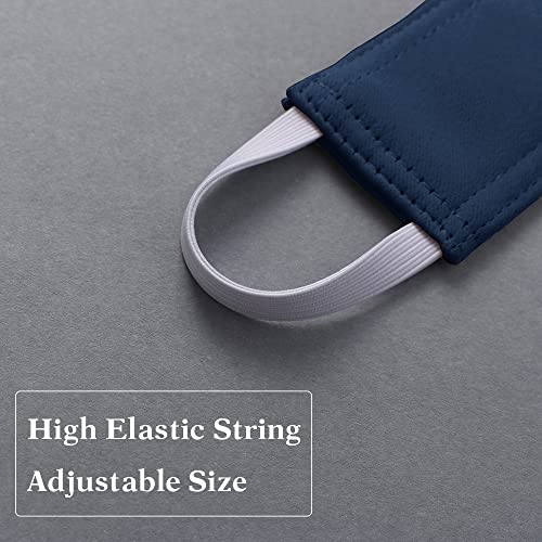 Image of PONY DANCE Baby Door Latch Cover Closer - Nursery Door Silencer with Strong Elastic Straps, Thick Solid Cushion for Noise Reduction, Prevents Slamming, 3 Pieces, 4W x 2L Inches, Navy Blue