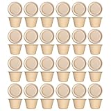 SUPVOX Vasos Tapa Abatible de Pulpa de Papel Biodegradables 50 de Salsa Fácil de Sellar y Abrir, Ideales para Camping y Uso Trabajo