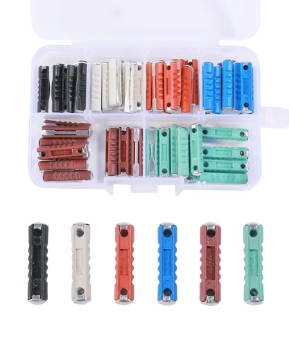 Flaconi 60PCS Fusible Voiture,Fusibles Continentaux de Type Torpedo,Fusible Automobile Européen,Assortiment de Fusibles Torpilles,Convient à la Plupart des Voitures ou Motos Classiques Européennes