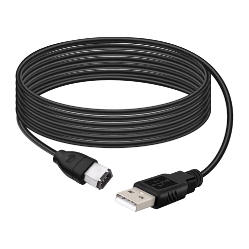 RIIEYOCA Câble Convertisseur de Données USB 2.0 Type A Mâle vers IEEE 1394 Firewire 6 Broches Mâle 1,8 M pour Appareil Photo Numérique, Caméscope,...