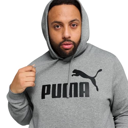 Image of Puma Cotton Men Ess Big Logo Hooded Neck Hoodie Fl (S) Mineral