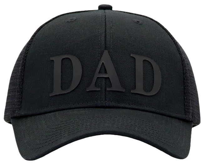 Image of Father's Day 3D DAD PVC Patch Hats, Dad Birthday or Festival Trucker Hat, Fits OSFM&XXL Head, Gifts for Husband Daddy Grandpa