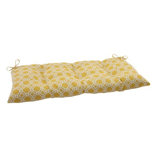 Pillow Perfect Indoor/Outdoor Rossmere Yellow Swing/Bench Cushion by Pillow Perfect