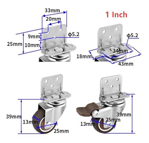 Roulette en forme de L de 2 pouces pour réparer un meuble instable et déplacer sans effort - 4