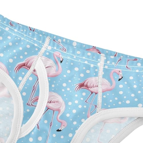 Wusikd Flamingo Cute Boys' Underwear Cotton Cartoon Blue Boys Briefs Soft Toddler Underwear 2T4