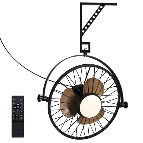 Siljoy 21 Inch Wall Mount Fan, Garage Ceiling Fans With Plug In Cord, 6 Speed Wall Fan With Remote And Led Light, Wall Mounted Fan Indoor For Bedroom thumb #8