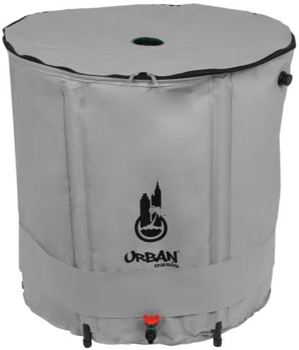Urban Oasis 708084 Collapsible Water Storage 104 Gallon rain-Barrels, Natural