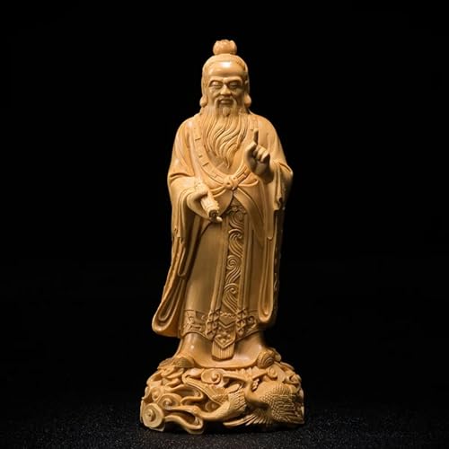 Estatua de madera de Laozi para decoración miniatura 3