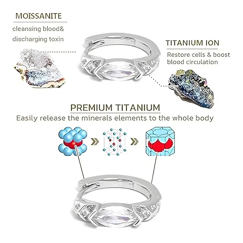 2 Pairs Lymphatic Drainage Slimming Hoop Earrings Set For Women, Titanium Ion Lymphvity Germanium Earrings Acupuncture Therapy Hoop Moissanite 16mm Earrings Jewelry Gift3