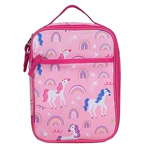 Wildkin Day2Day Kids Lunch Box Bag for Boys & Girls, Measures 9.75 x 7 x 3.25 Inches Lunch Box for Kids, Ideal for Packing Hot or Cold Snacks for School & Travel, BPA-Free (Rainbow Unicorns)