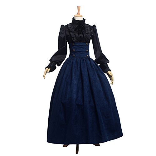 BLESSUME Gothic/Lolita/Steampunk-wandelrok met hoge taille, Groen, L