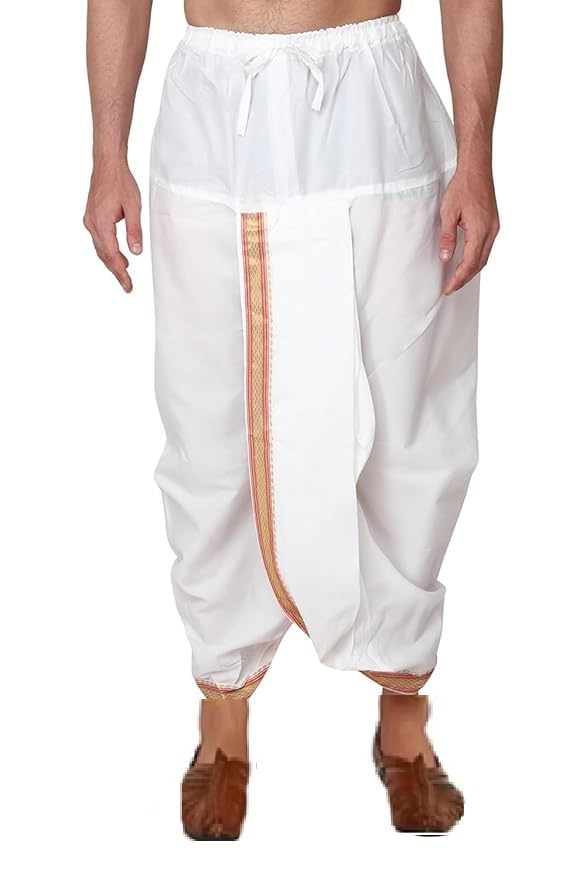 Readymade Elastic Silk Dhoti for Men, Free Size, Ready to wear Dhoti-picture-40