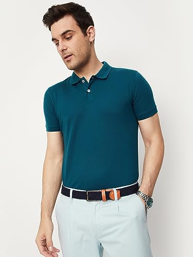 Image of Max Men's Cotton Relaxed Fit Half Sleeves Polo Neck T-Shirt