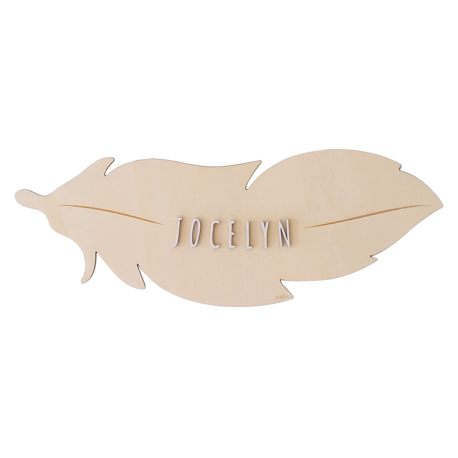 nagu® Prénoms en Bois Personnalisés | Plaque Décorative Grande Taille pour Chambre Bébé, Fille ou Garçon | Lettres Autocollantes pour Personnaliser le Prénom en Bois, Déco Murale