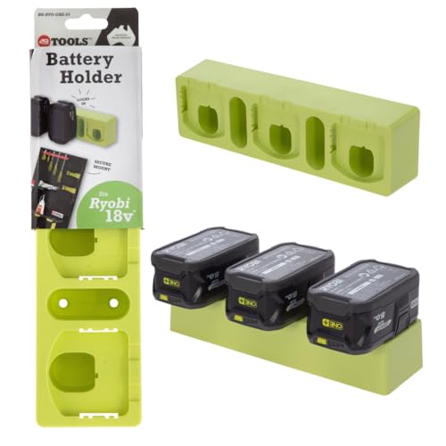 48 Tools Wall Storage Mount for Ryobi ONE+ 18V Batteries – Durable, Easy-to-Install Holder, Secures 3 Batteries, Ideal for Workshop & Garage Organisation