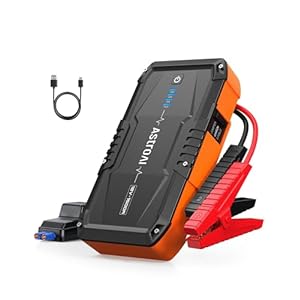 AstroAI S8 Car Battery Jump Starter, 1500A Peak Car Jumper Starter Battery Pack for Up to 6.0L Gas & 3.0L Diesel Engines, 12V Portable Jump Box with 3 Modes Flashlight and Jumper Cable (Orange)