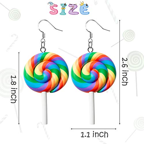 12Pairs Funny Weird Dangle Earrings Kidcore Indie Y2K Aesthetic Jewelry Gummy Bear Strawberry Paint Palette Duck Milktea Bottle Goldfish Mushroom Lollipop with Hypoallergenic 925 Hook2