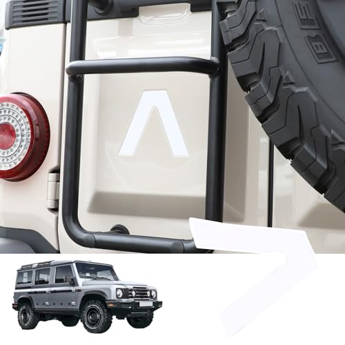 Image of Car Trunk Door Inverted Letter A Sticker Compatible with Ineos Grenadier 2020-2024 Trunk Door Decorative Stickers Tailgate Side V-Shaped Stickers Accessories (White)