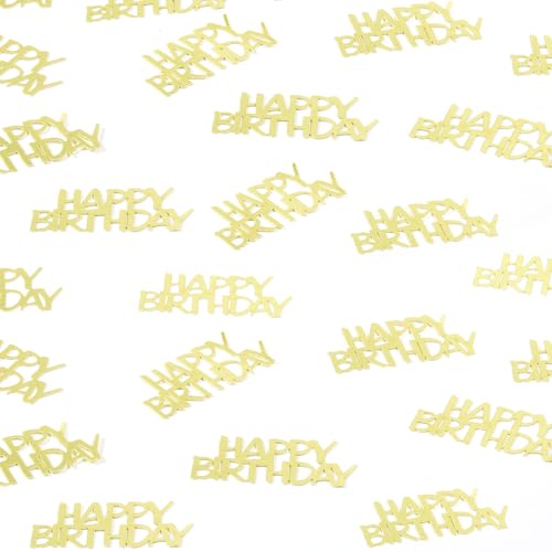 Image of Gold Happy Birthday Confetti Birthday Party Decorations Baby /Adult Birthday Table Scatter Party Supplies 100PC (Pack of 3)