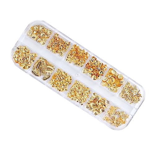 Beatifufu Metal Nail Decals Diy Nail Charms Metal Jewelry for Beautiful Manicure