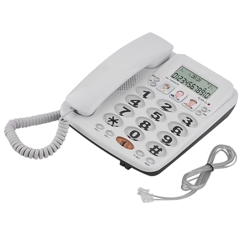 Aumotop 2‑line Corded Phone with Answering Machine and Noise Cancelling Function,Caller ID Display for Clear Calls,Landline Telephone Corded for Home and Office Use