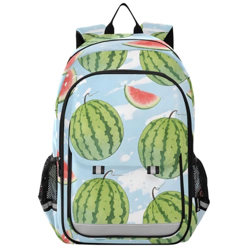 Sac à dos ordinateur portable motif pastèque bleu pour enfant