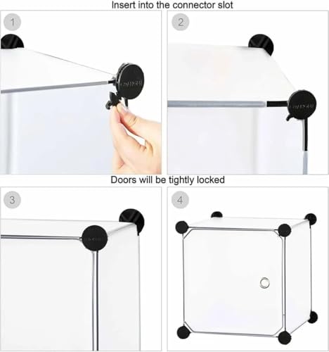 Image of 6- Door Baby Foldable Wardrobe for Clothes Storage, Kids Almirah for Clothes, Cupboard for Clothes Storage Collapsible Wardrobe for Kids Clothes /Toys /Books (White)