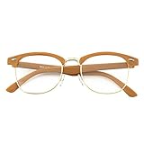 klare Linsen ohne Sehst?rke CGID 50er Jahre Retro Nerd Brille Halbrahmen Hornbrille Stil Rockabilly Streberbrille, Grün, M