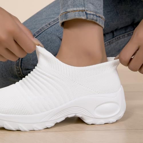 Image of Non Slip Work Shoes Women, Slip On Sneakers Women,Work Shoes Walking Gym Nurse Mesh Casual Fashion Sneakers Comfort Breathable Lightweight