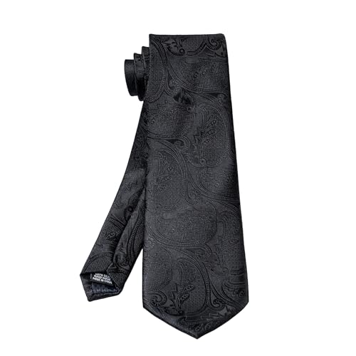 Image of 5PCS Tie and Pocket Square for Men, Silk Necktie and Handkerchief Cufflinks with Gold Ring and Lapel Pin Set