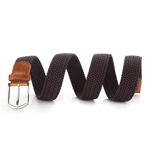 Image of 2pcs Men's Stretch Woven 1.3 inch Wide Elastic Braided Belts