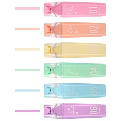 UEXINGOO Pastel Color Highlighter Water Base Ink Mark Pen Scented Highlighter for Students (H826) Cover