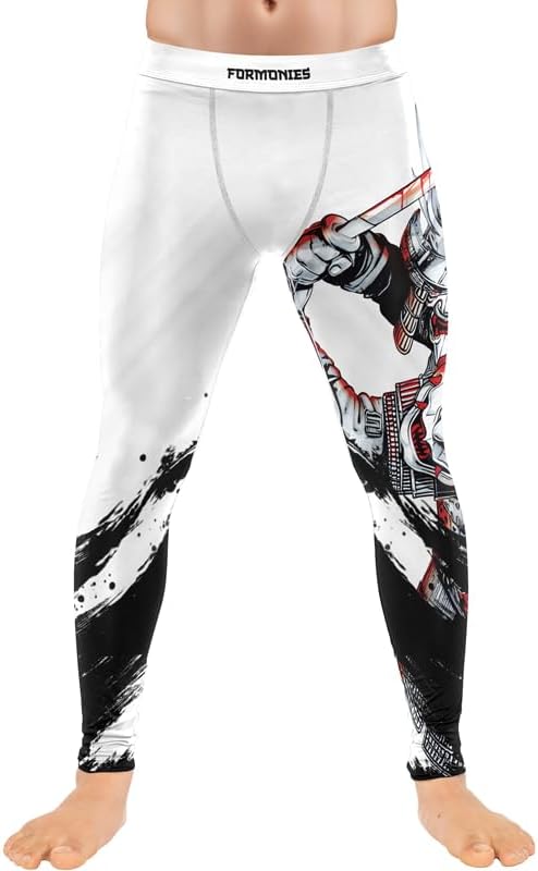 Samurai Men's MMA Spats Leggings Tights Jiu Jitsu BJJ No Gi Compression Leggings for Men